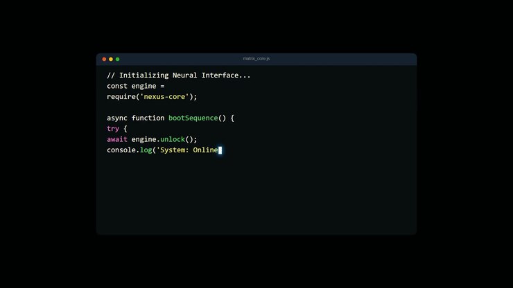 Software Developer Writing JavaScript Code in a Terminal Window