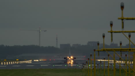 airplane landing or taking off in low visibility