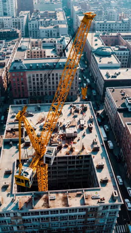 construction site with crane in an urban city