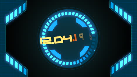 12.04.1961 text with bright blue hud elements on a futuristic background