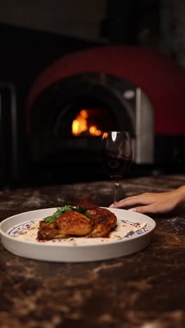 roasted chicken with red wine