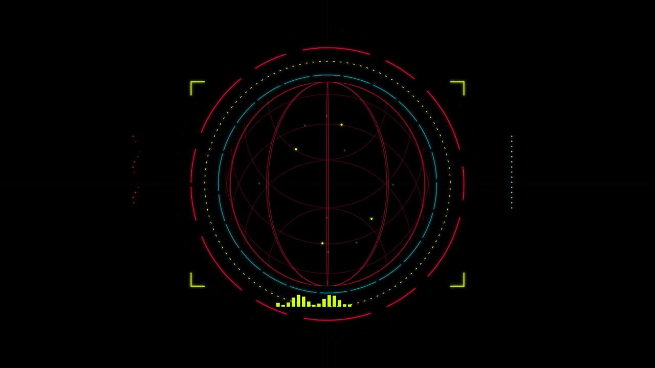 Interfaccia Digitale Futuristica a Globo con Elementi HUD