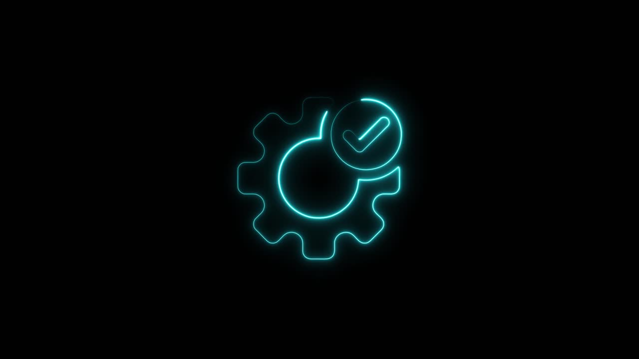 Neon gear with check mark