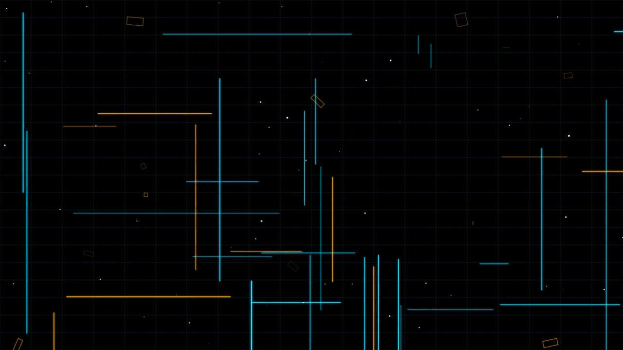 Abstract Digital Background with Moving Geometric Lines and Particles
