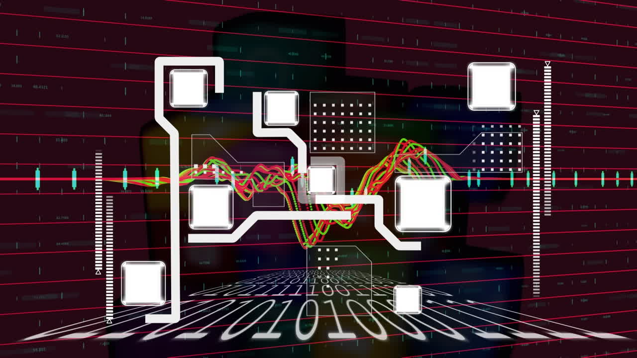 animación de la interfaz digital y procesamiento de datos