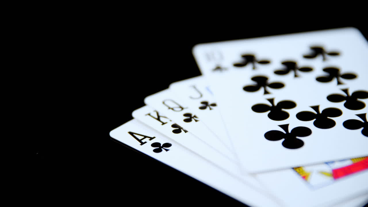 Playing cards arranged on poker table 4k