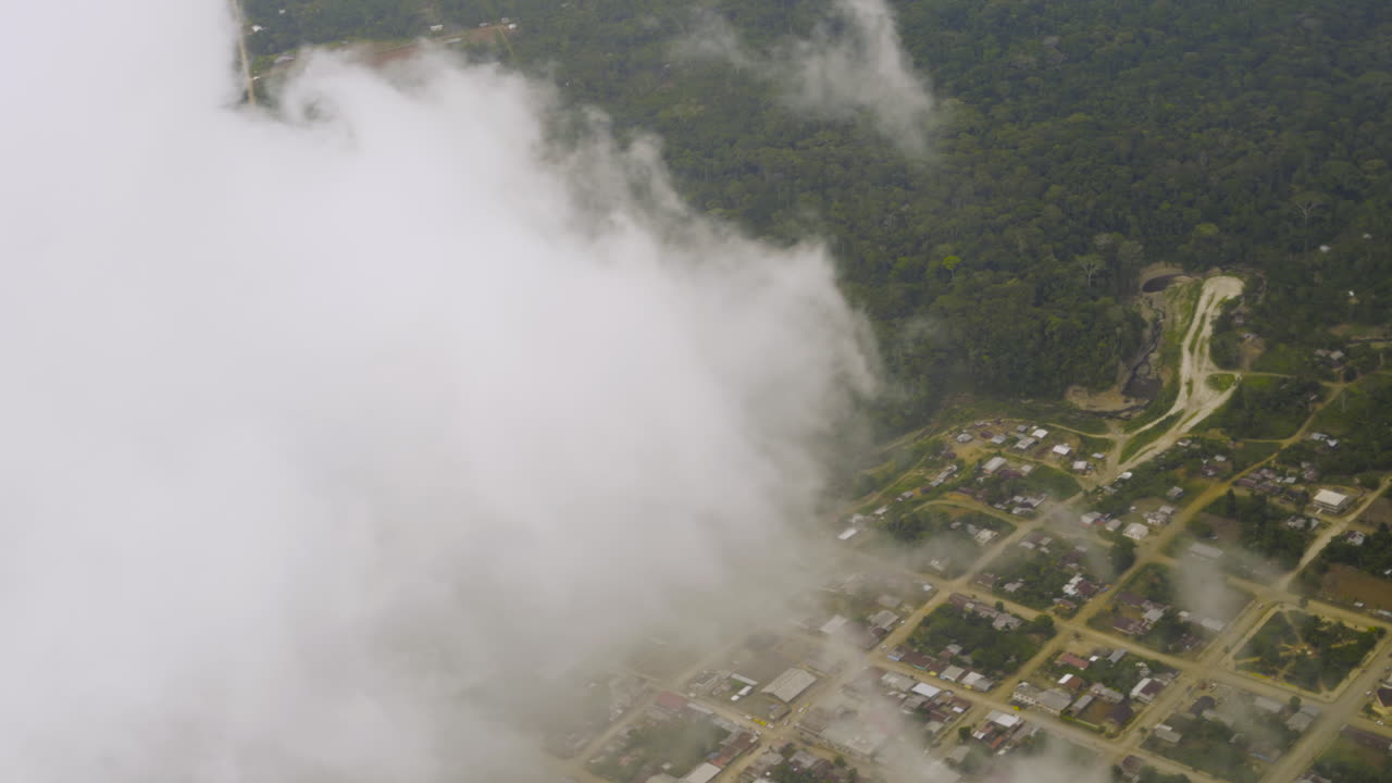 Aerial view of mountains and jungle in the Amazon, Ecuador