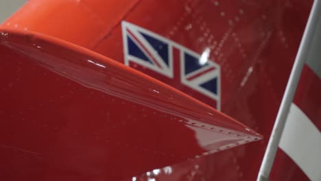 british flag on red airplane wing