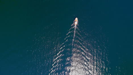 aerial view of boat sailing in the lake 4k