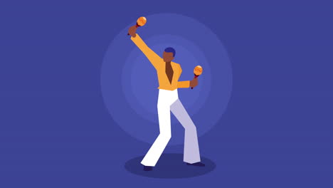 hombre bailando con maracas