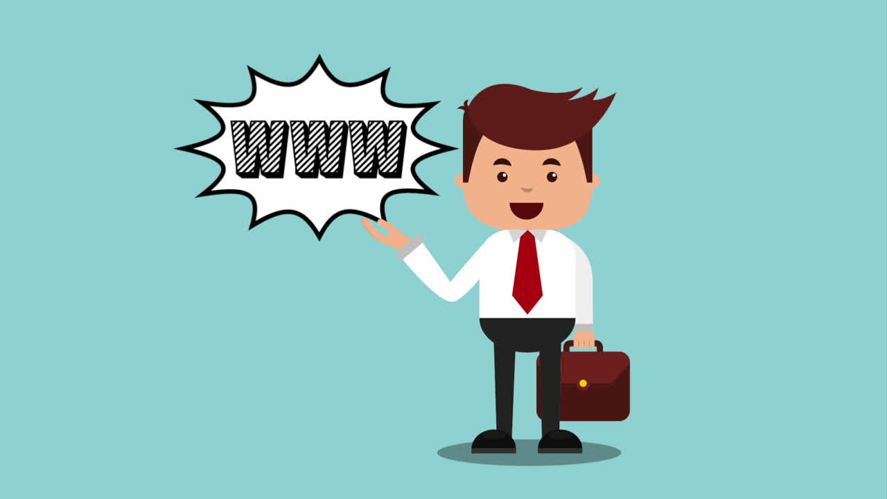 businessman with ecommerce technology animation