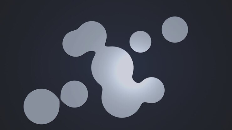 Abstract Motion Graphics of Merging and Separating Liquid Circles