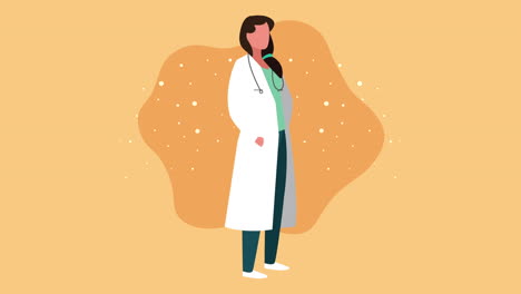 female doctor ocupation worker character animation