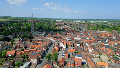 La-Vista-Aérea-Muestra-Louth,-Una-Ciudad-Medieval-En-Lincolnshire.