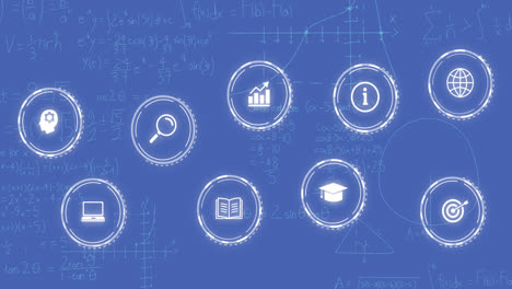 Animation-Eines-Netzwerks-Von-Symbolen-über-Mathematischen-Formeln