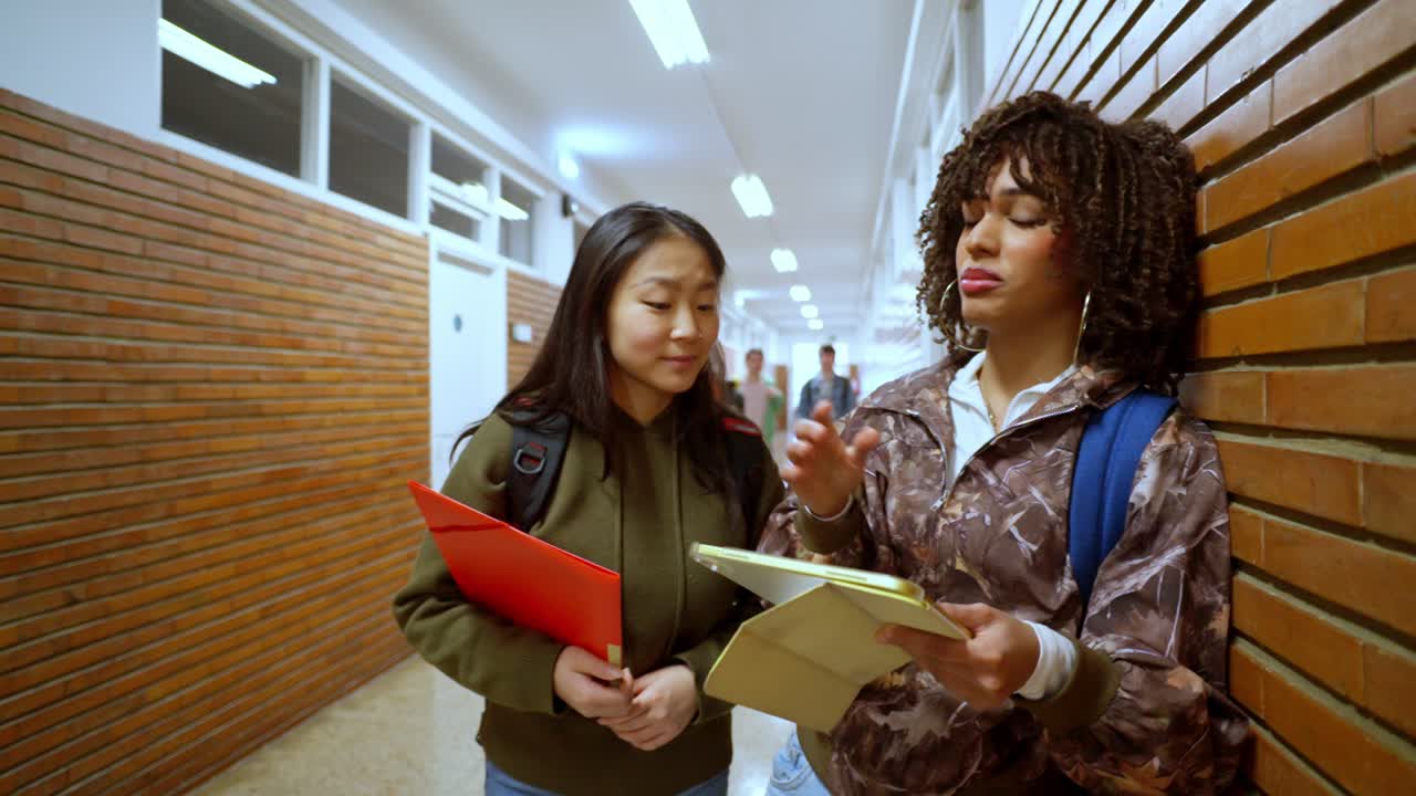 Students in a School Hallway