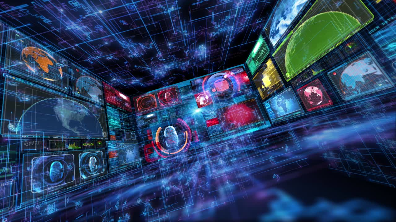 tecnología de interfaz de computadora hud datos digital gui pantalla - bucle