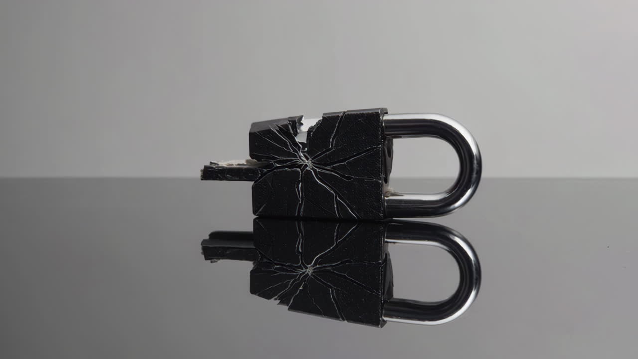 Broken Lock with Reflection