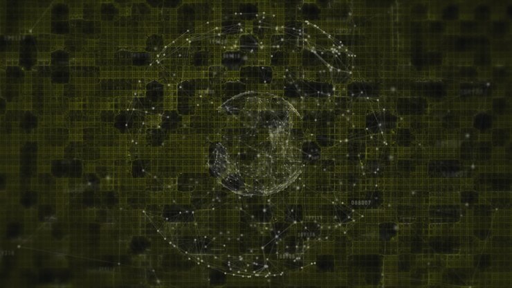 Animation of networks of connections over blue waves