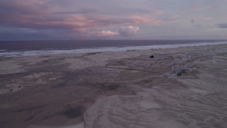 Atmospheric-Landscape-Of-Stockton-Sand-Dunes-Beach-Near-Hunter-River-In-New-South-Wales,-Australia