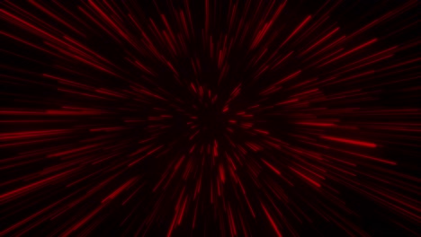 Seamless-loop-particle-light-zooming-lines-tunnel-in-space-air-on-black-background-neon-glow-beam-laser-abstract-3D-animation-motion-graphics-visual-effect-colourful-4K-red