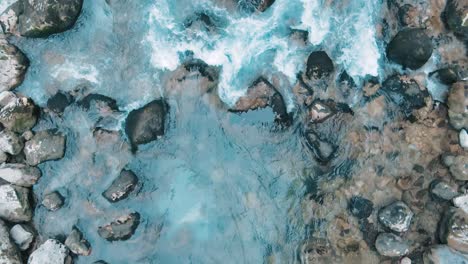 mountain stream with rocks and turquoise water