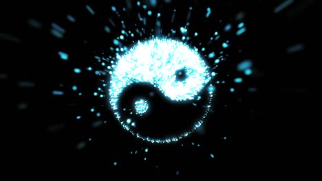 energía del yoga yin yang - animación en 3d