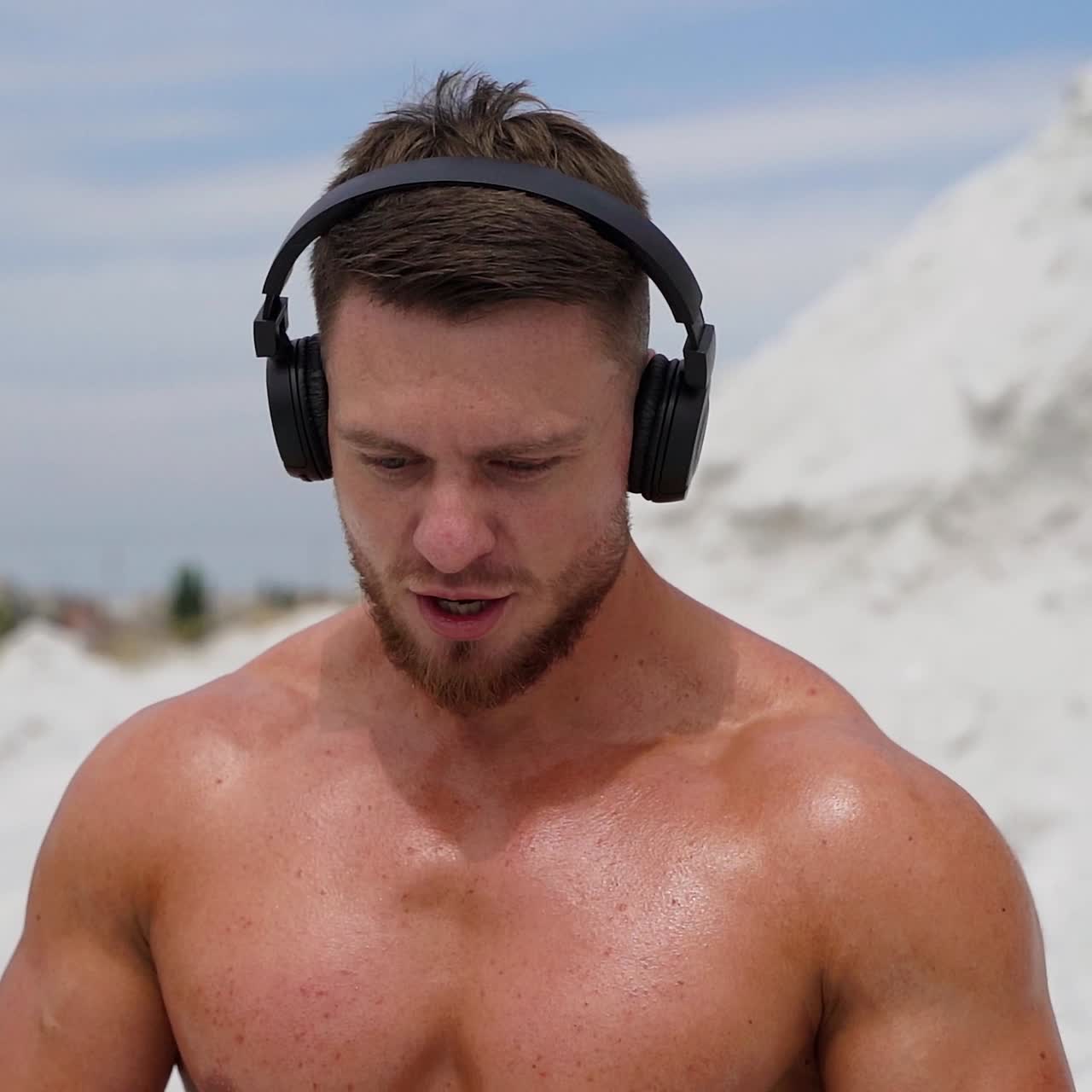 Hard workout in summer season