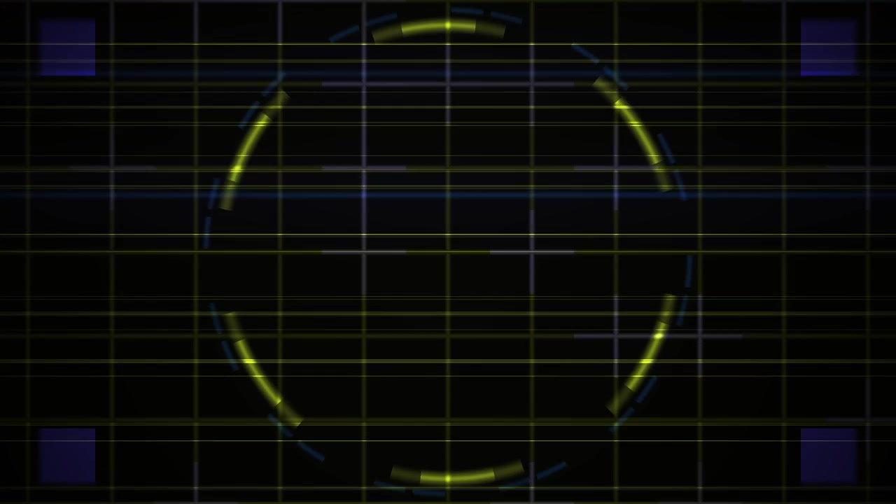 Dynamic Digital Grid with Glowing Yellow and Blue Lines