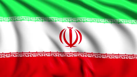 flag of iran with fabric structure in the wind (loopable)