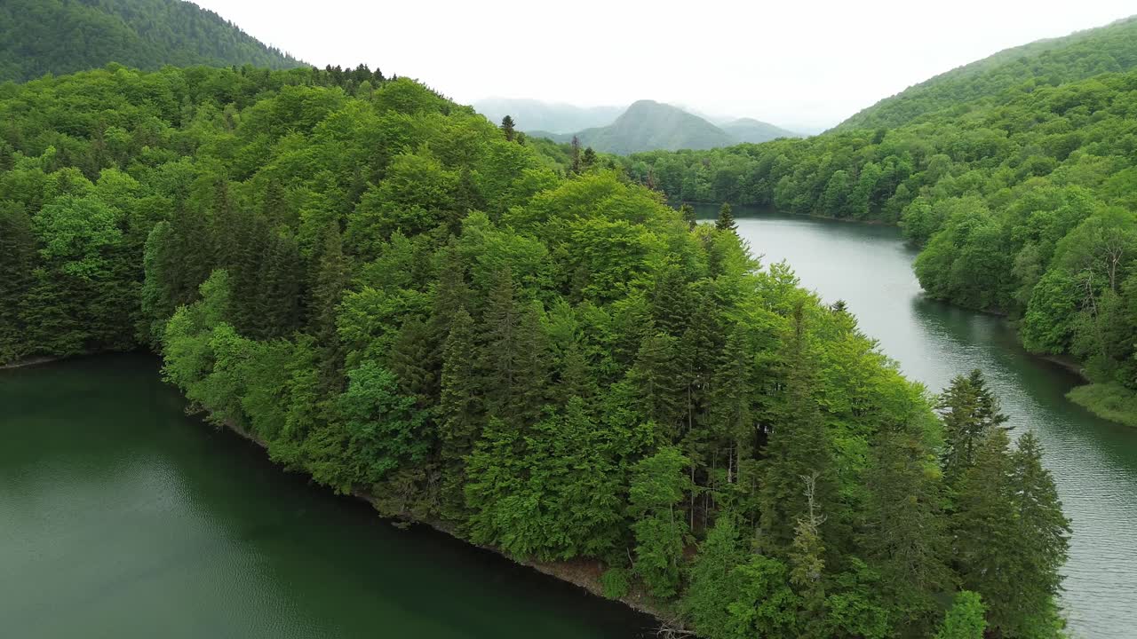 Lake Biograd within Biogradska Gora National Park, Aerial