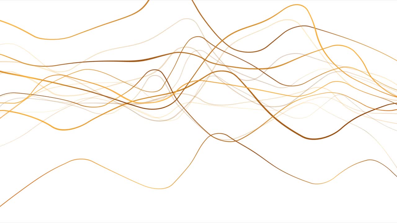 Sfondo astratto futuristico in movimento con linee ondulate dorate luminose