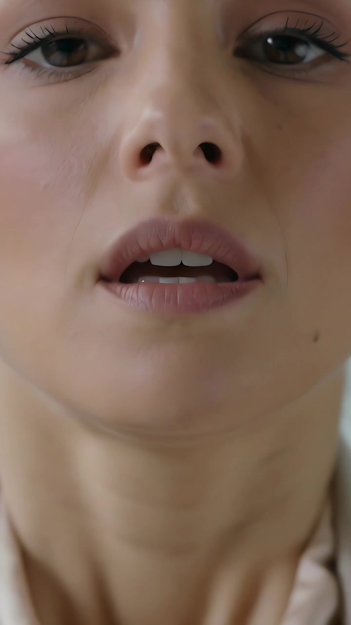 Video verticale: Apertura su una donna che parla alla telecamera in studio, che indossa un top con colletto e trucco.