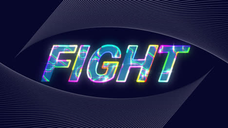 Animation-of-fight-text-over-moving-lines