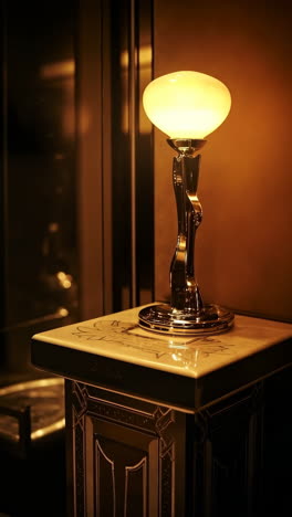 elegant golden decorative lamp with warm glow
