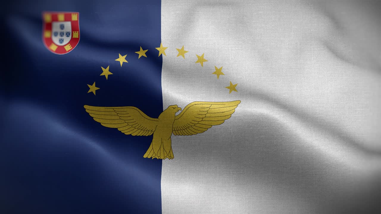 Azores Islands Portugal Flag Loop Background 4K