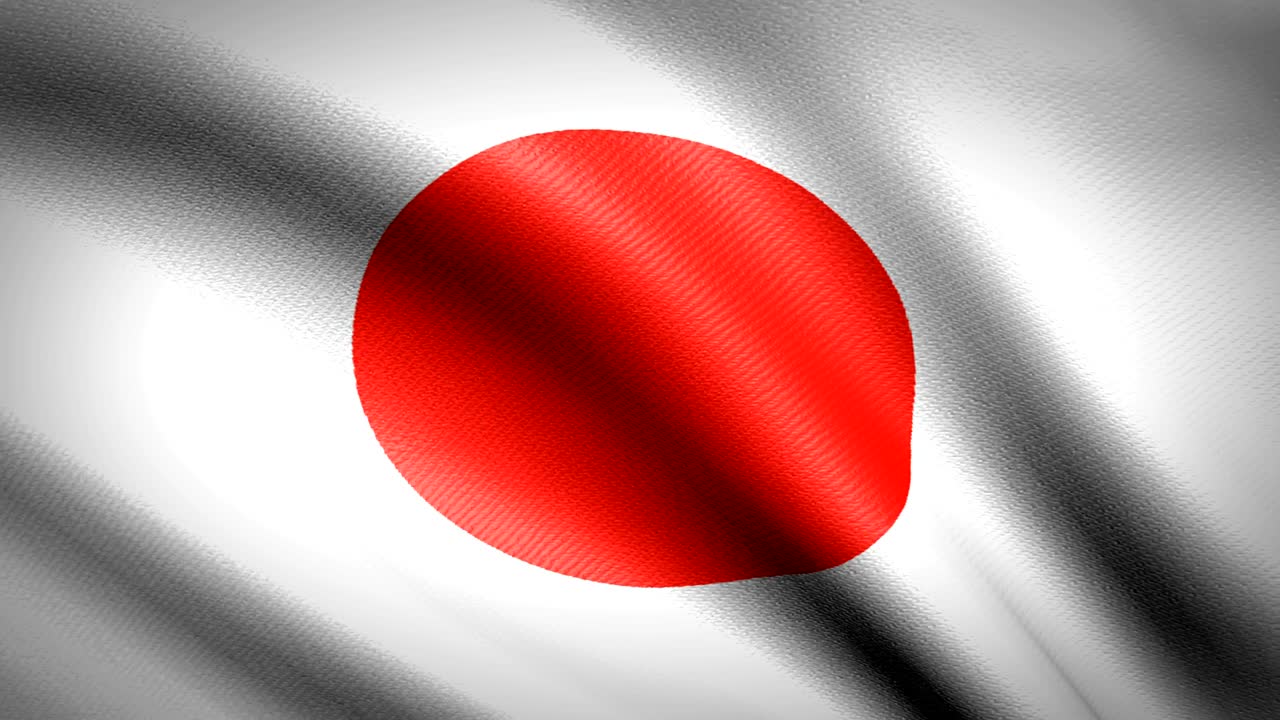 bandera de japón. animación de bucle sin costuras. video de alta definición 4k