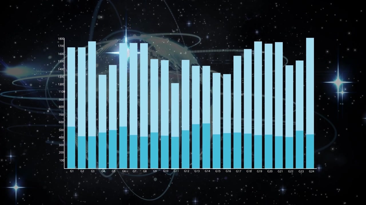 Animation of data processing with graph over globe