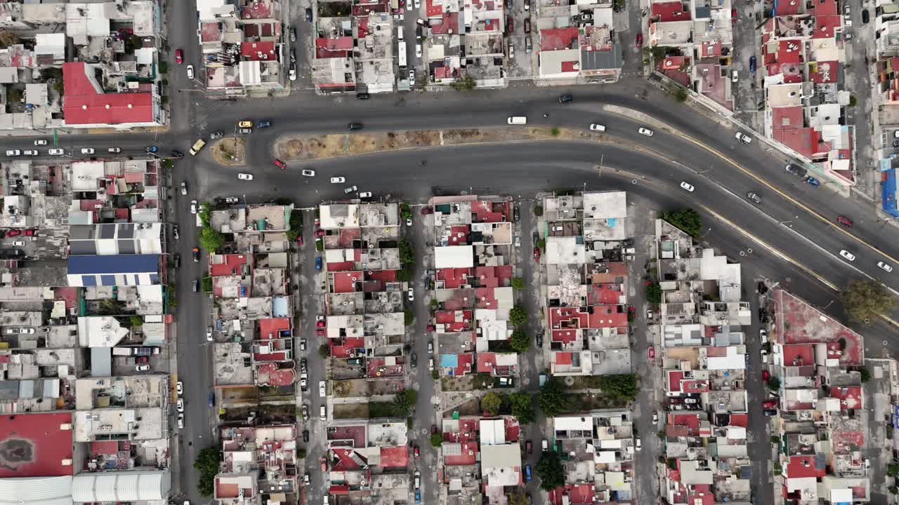 Drone view of suburban life in Mexico City