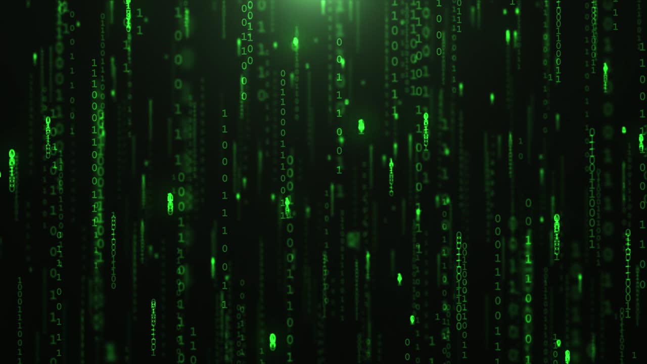 animación de tecnología de innovación de código binario - 4k loopable