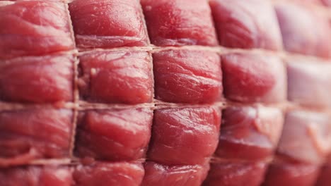 close-up of a tied roast