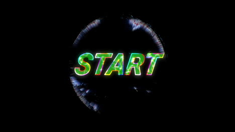animation of globe over colourful start text on black background