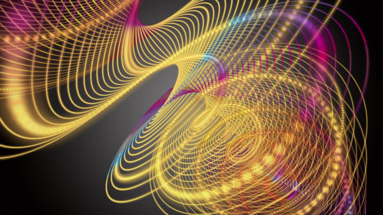 animación futurista con objeto de rayas de partículas en cámara lenta, 4096x2304 bucle 4k