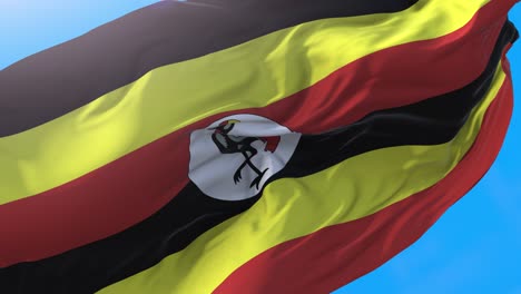 uganda  flag video waving 4k. realistic ugandan background. uganda background 3840x2160 px.