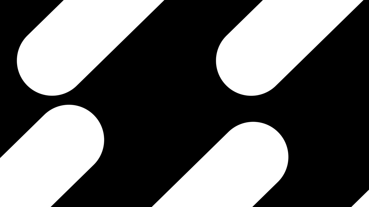 Abstract Transition With Moving White Rounded Shapes on Black Background