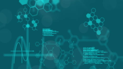 animation of scientific and digital data processing over green background