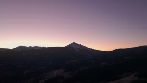 Wide-angle-view-from-a-drone-of-Lone-Mountain-in-Big-Sky-Montana