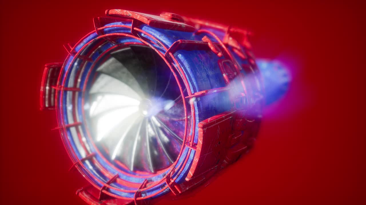 Obracająca się turbina silnika odrzutowego