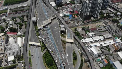 expressway top view, road traffic an important infrastructure