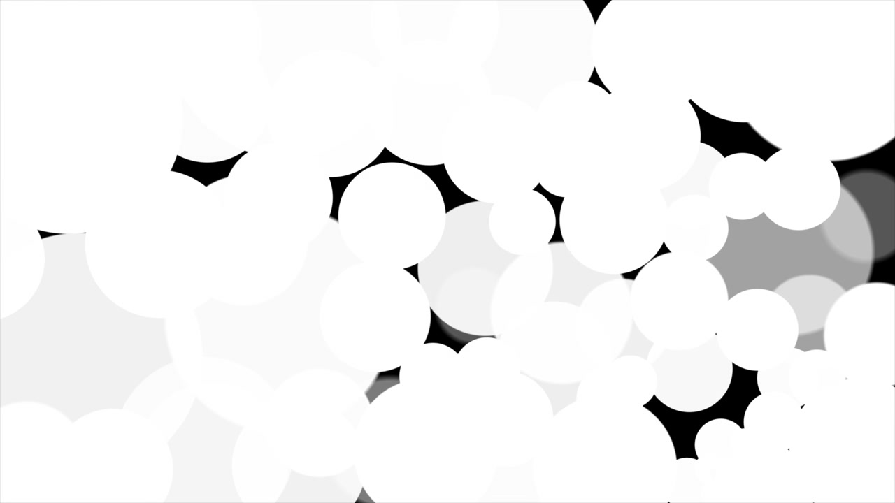 Abstract Transition of Expanding White Circles on Black Background